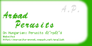 arpad perusits business card